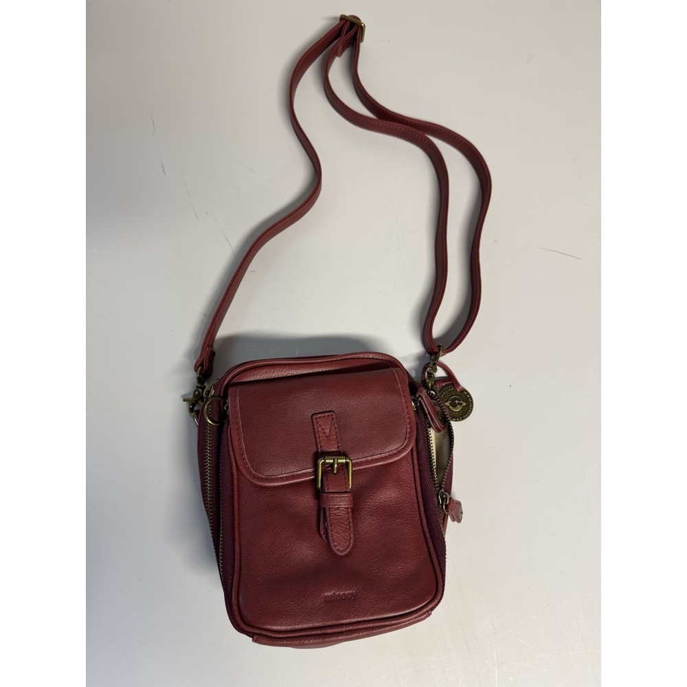 Minooy Maya Crossbody Bag Red Leather Adjustable Shoulder Pouch Purse Travel
